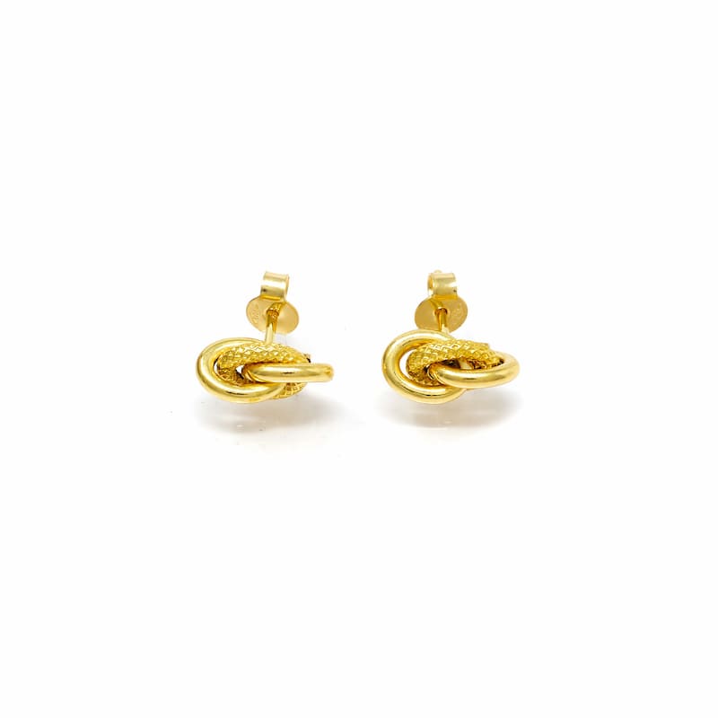 Boucles d’oreilles puce forçat lisse sable Or 750/1000 – Image 3