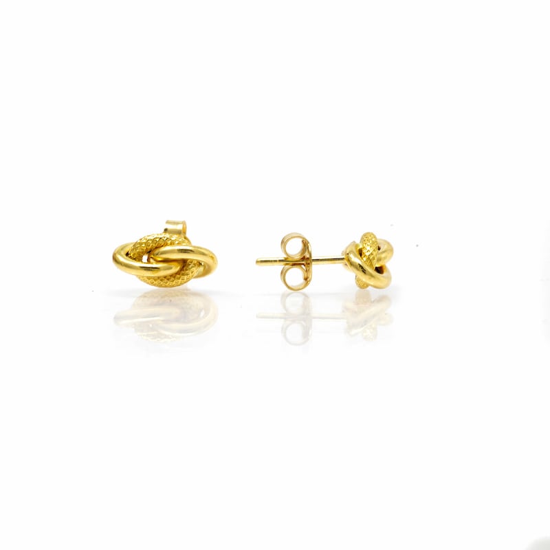 Boucles d’oreilles puce forçat lisse sable Or 750/1000 – Image 2