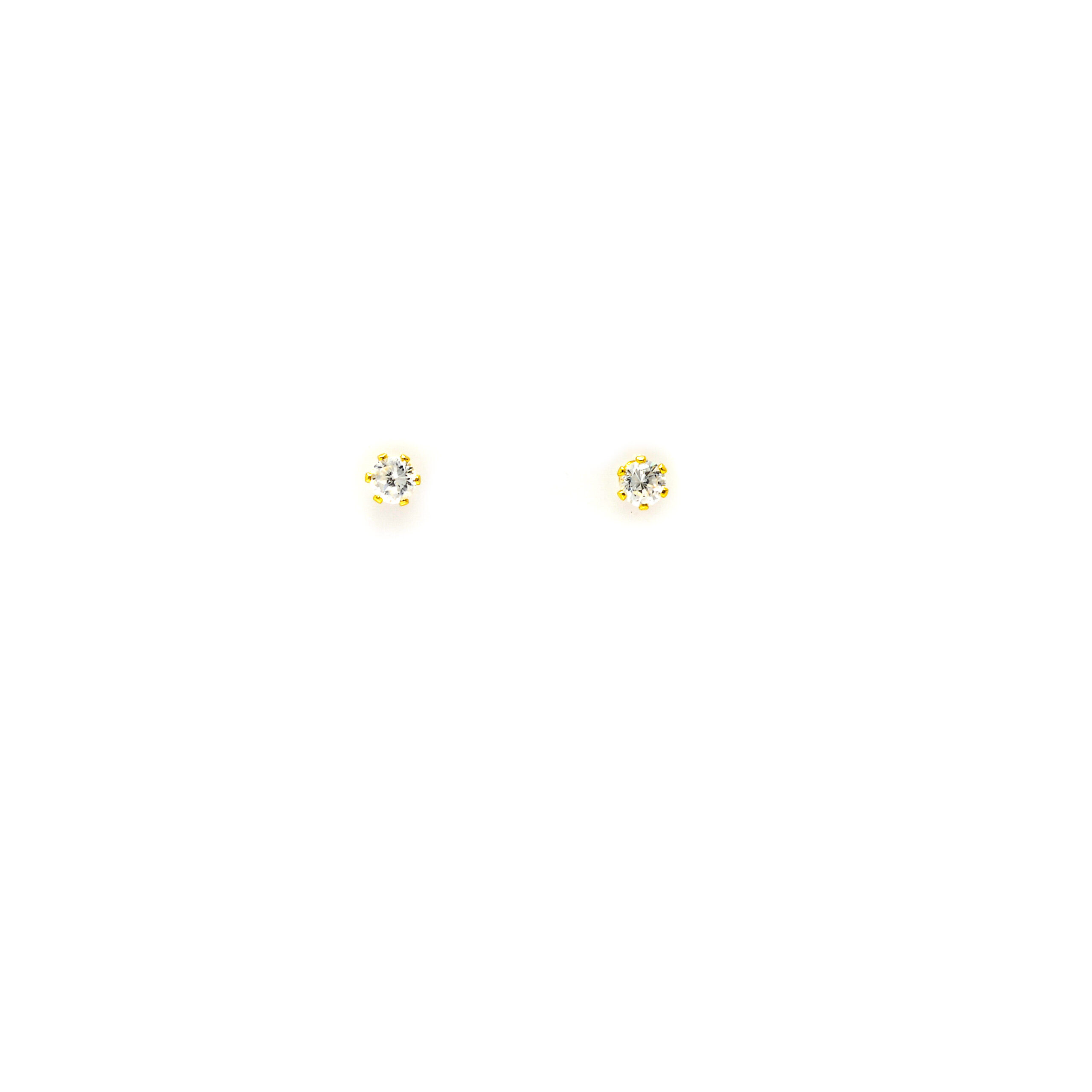 Boucles d’oreilles Zircon ronde acier doré – Image 6