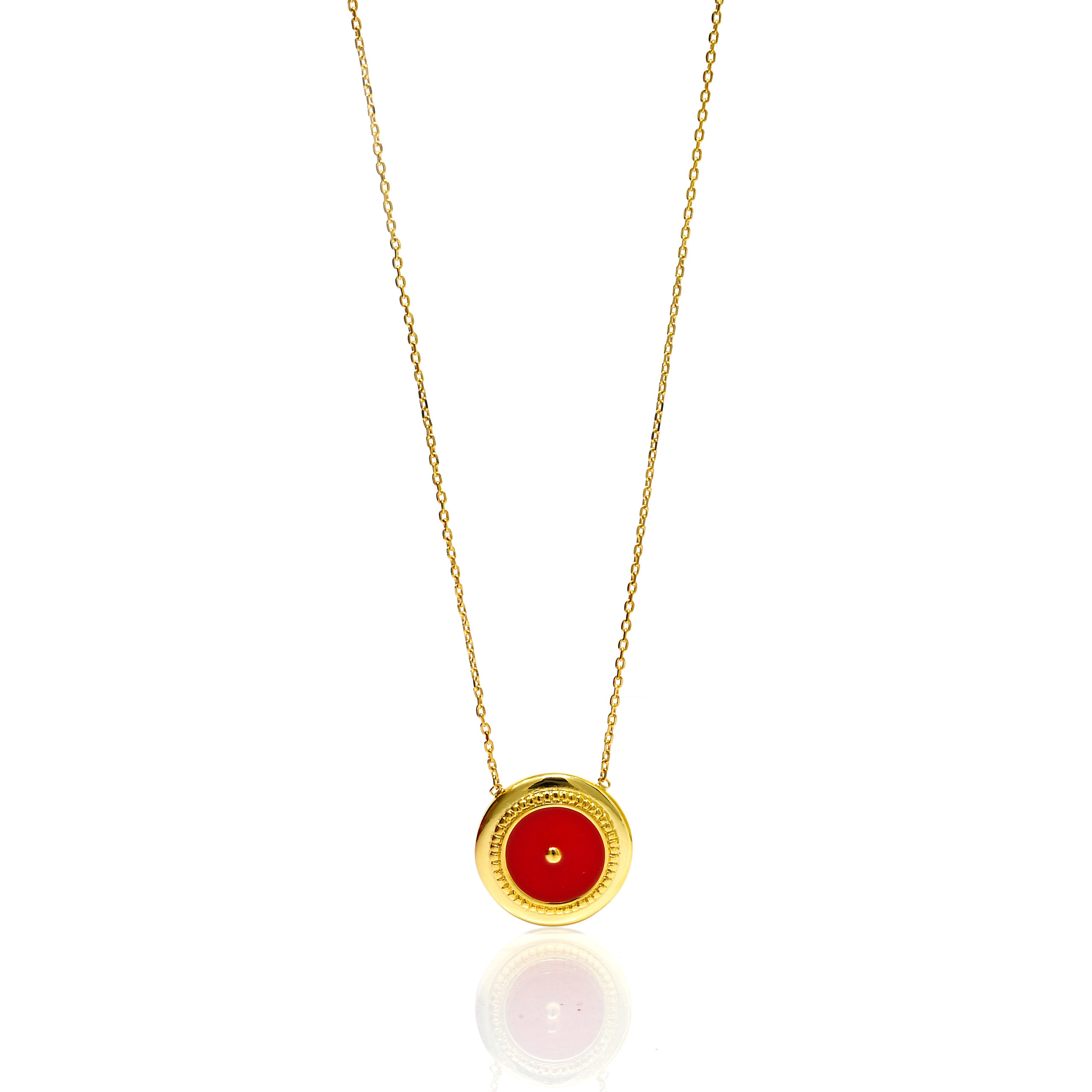 Collier motif rond Plaqué or – Image 2