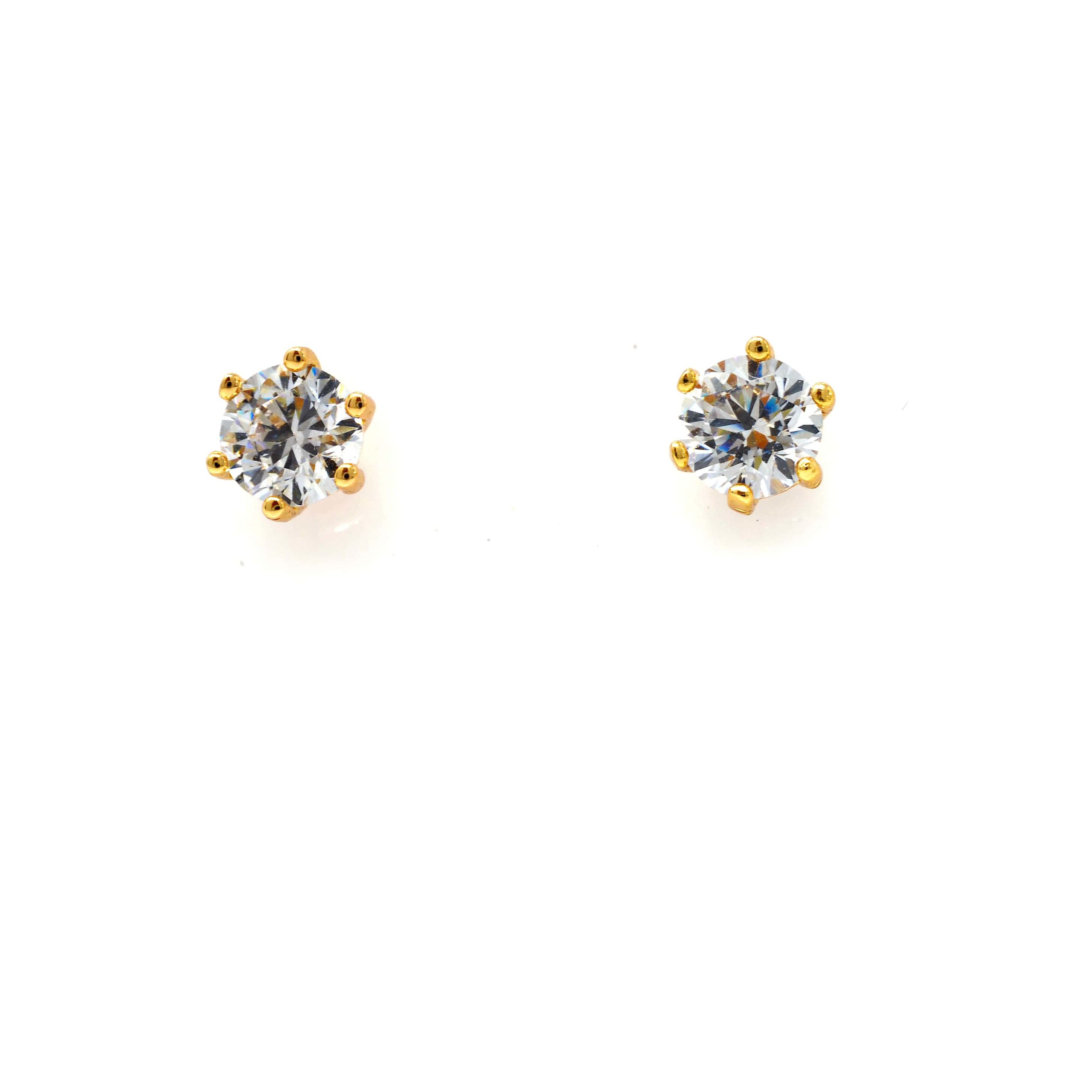 Boucles d’oreilles puce Zircon Plaqué or – Image 7