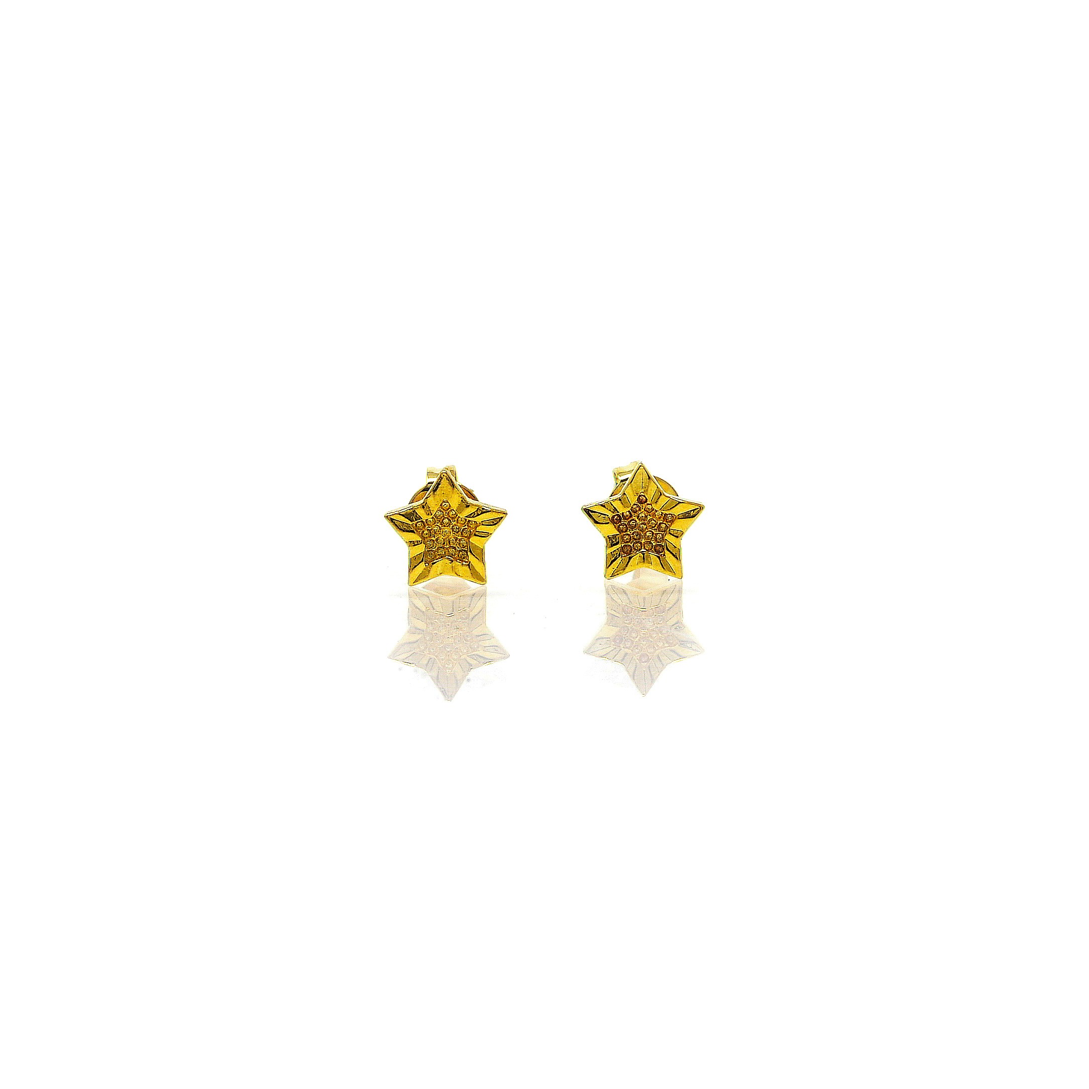 Boucles d’oreilles puces étoiles Acier doré – Image 3