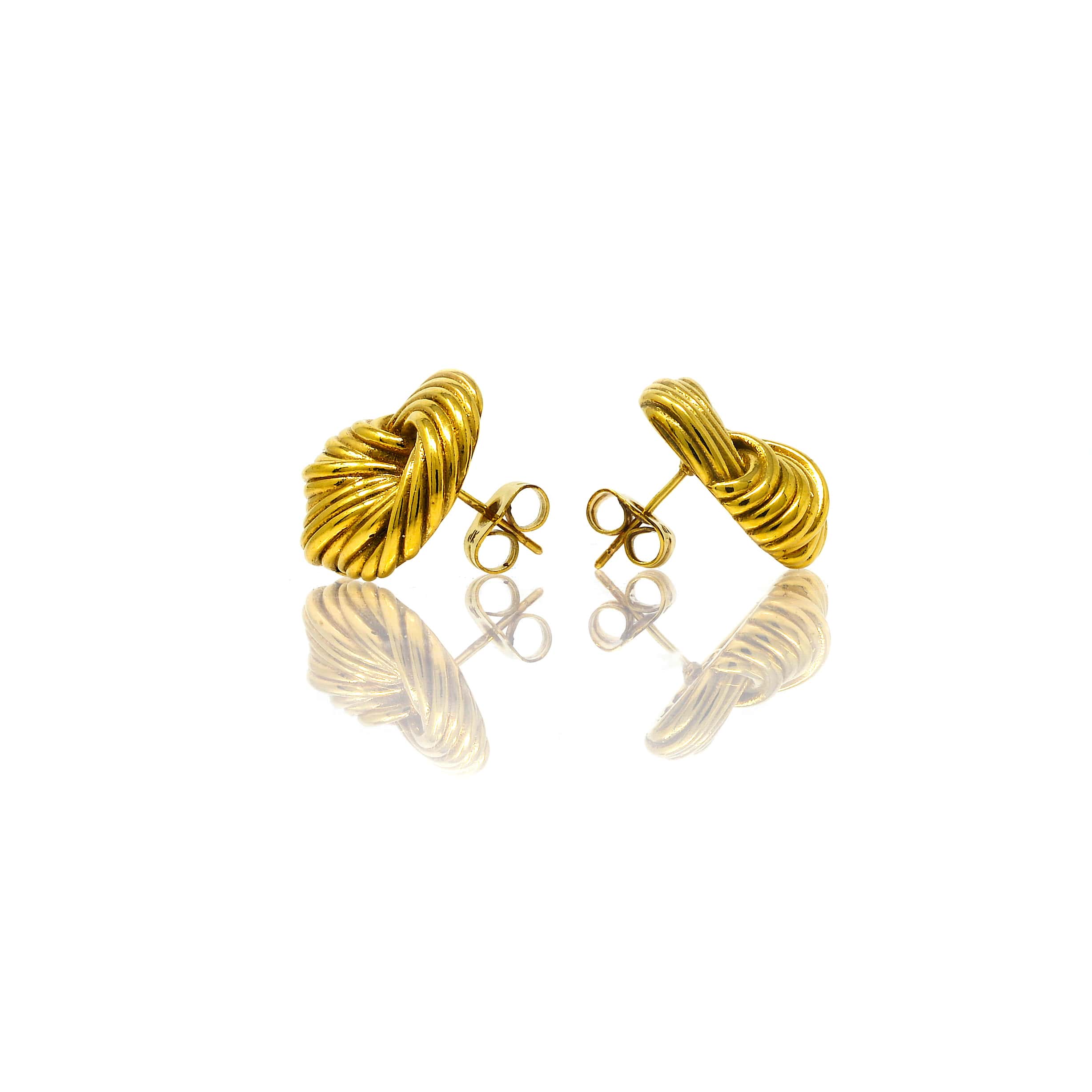 Boucles d’oreilles nœud Plaqué or – Image 3