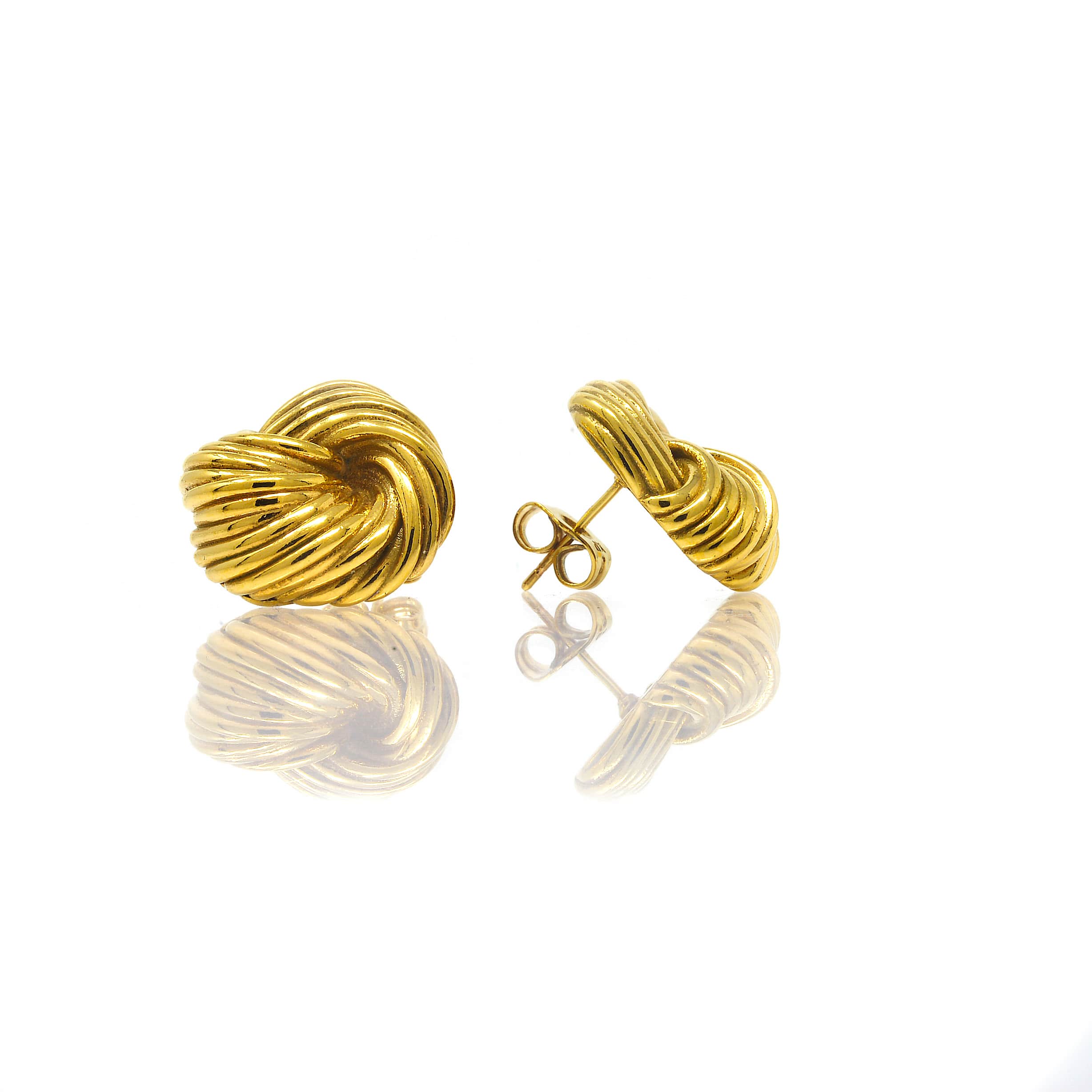 Boucles d’oreilles nœud Plaqué or – Image 2