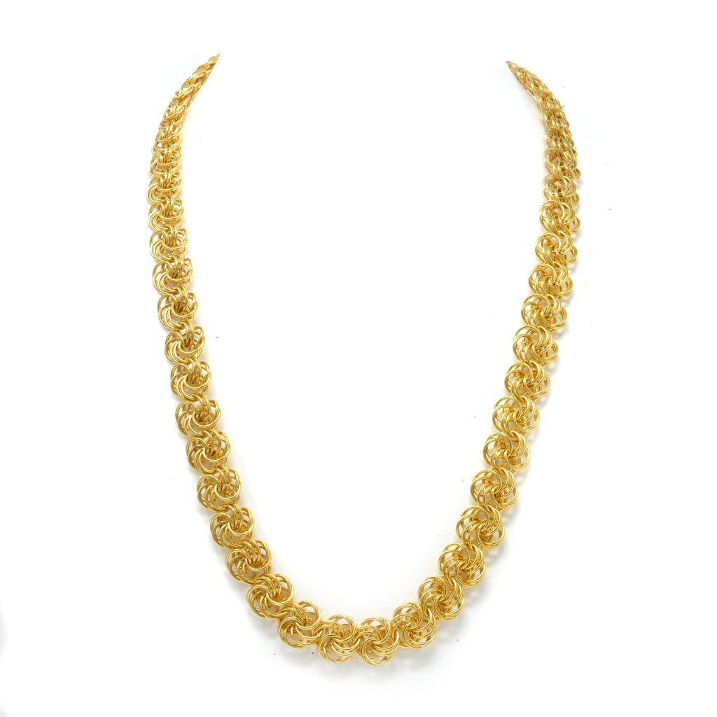 Collier Rosetta macaron 14mm Plaqué or – Image 2