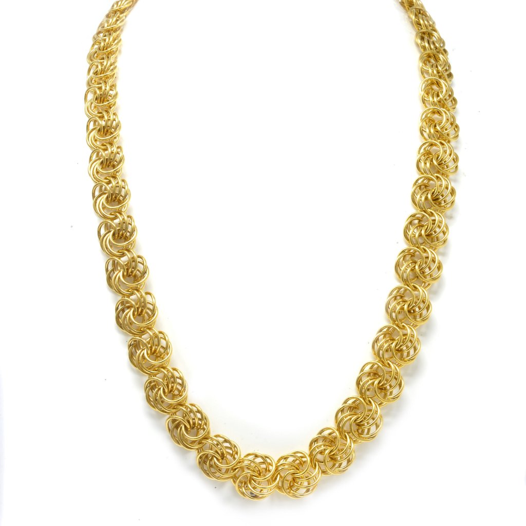 Collier Rosetta macaron 14mm Plaqué or – Image 4