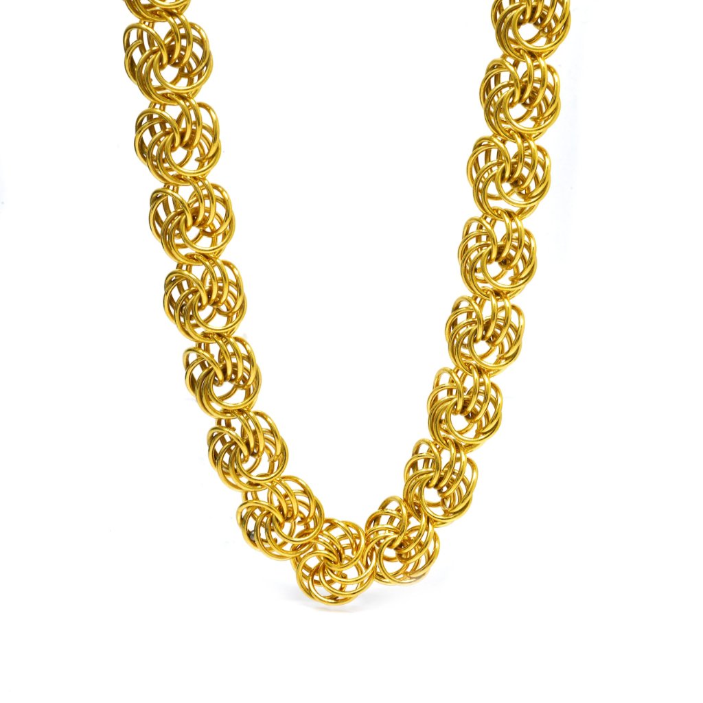 Collier Rosetta macaron 14mm Plaqué or – Image 5