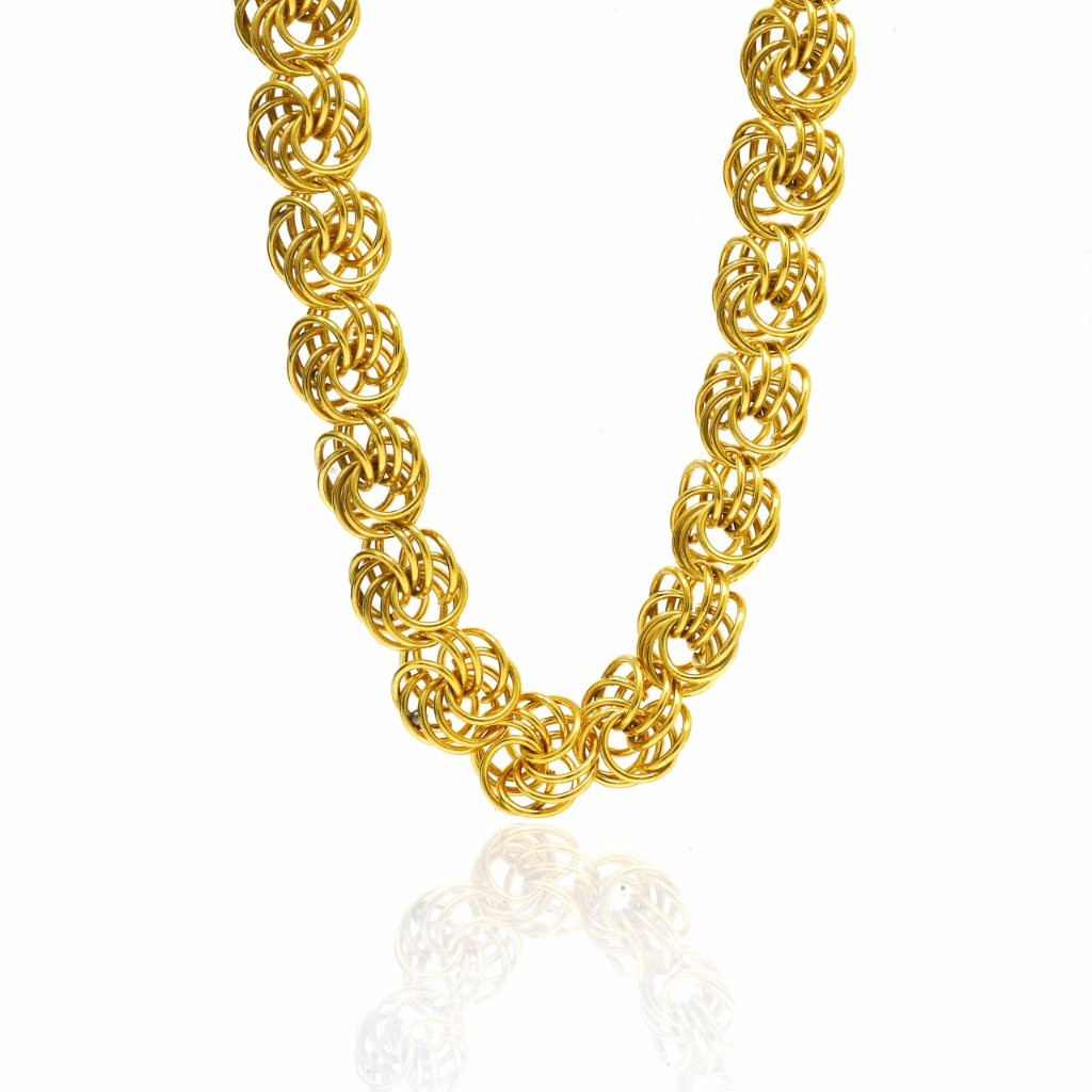 Collier Rosetta macaron 14mm Plaqué or – Image 6