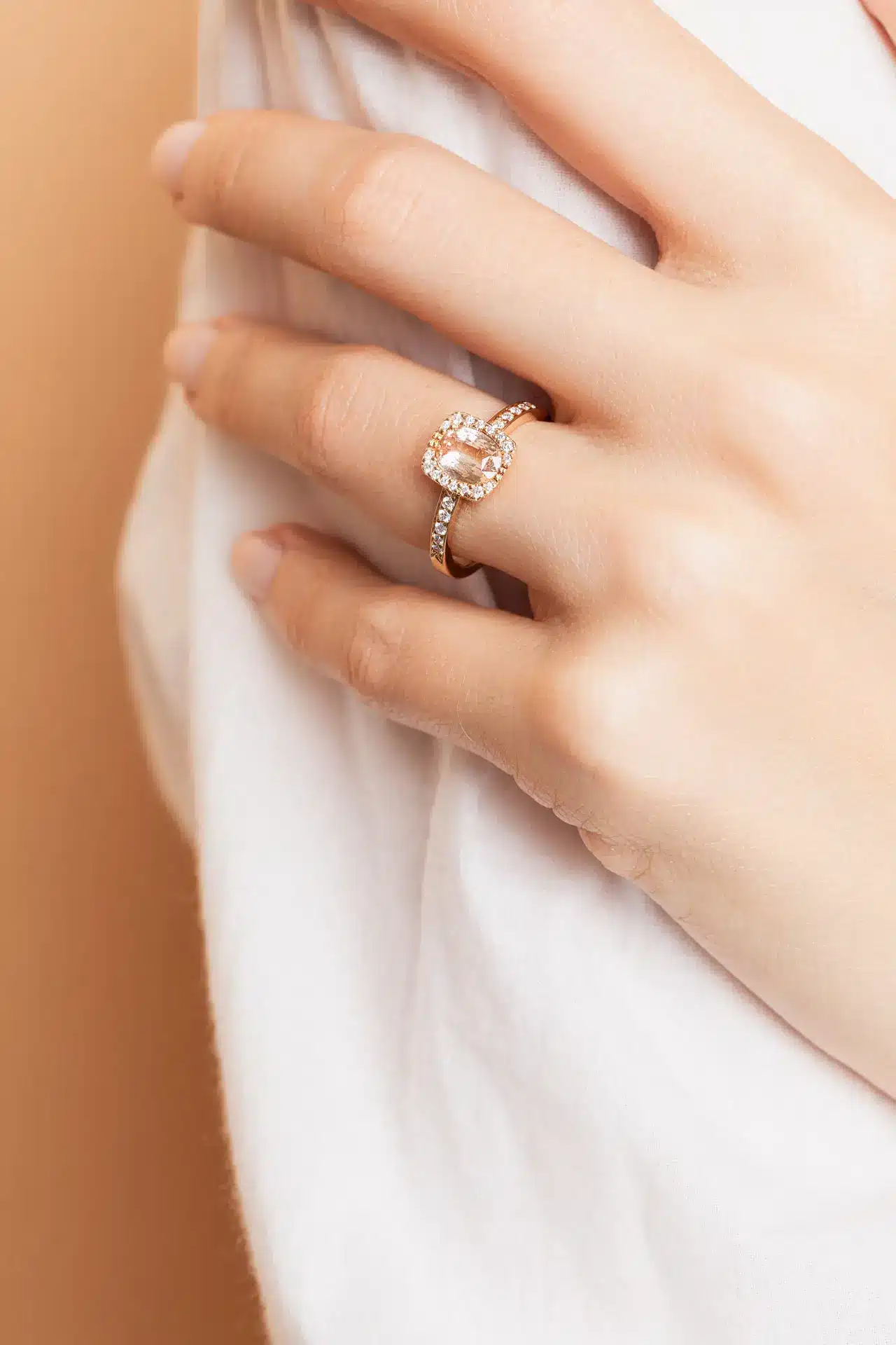 Bague Morganite et diamants – Elsa – Image 2