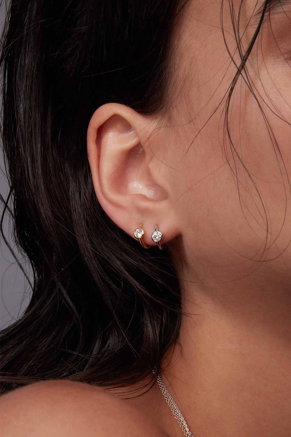 Petites Créoles Rond (0.28ct) Or 18 Carats – Image 2