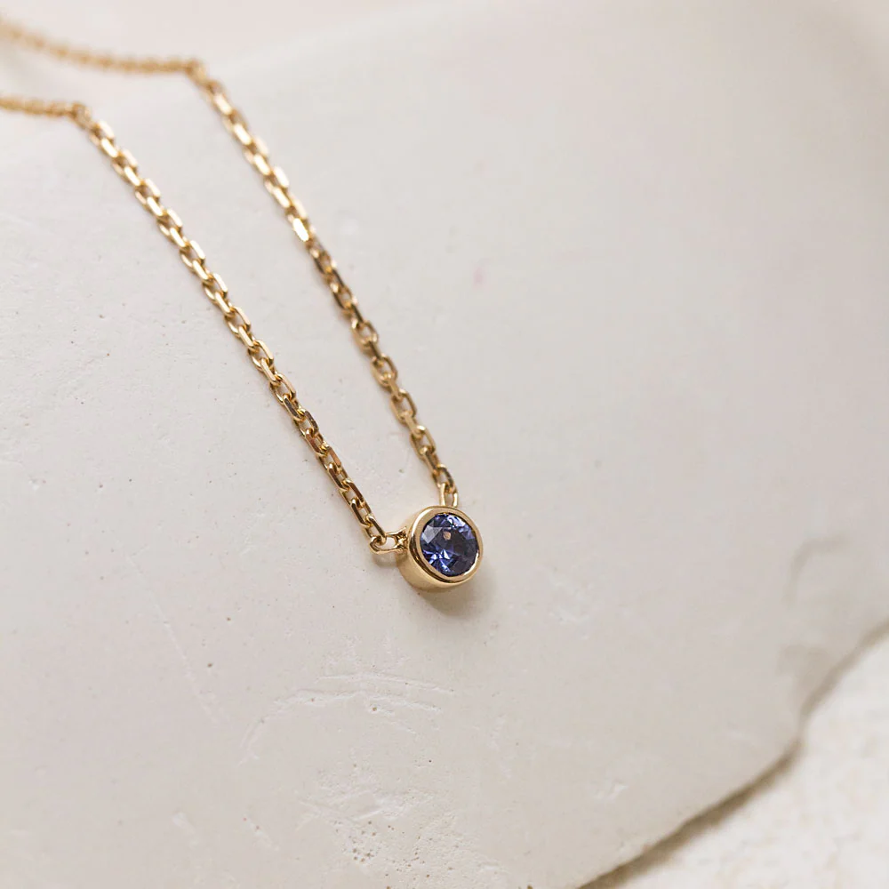 Pièce unique - Collier Solférine - saphir bleu 3,5 mm – Image 3