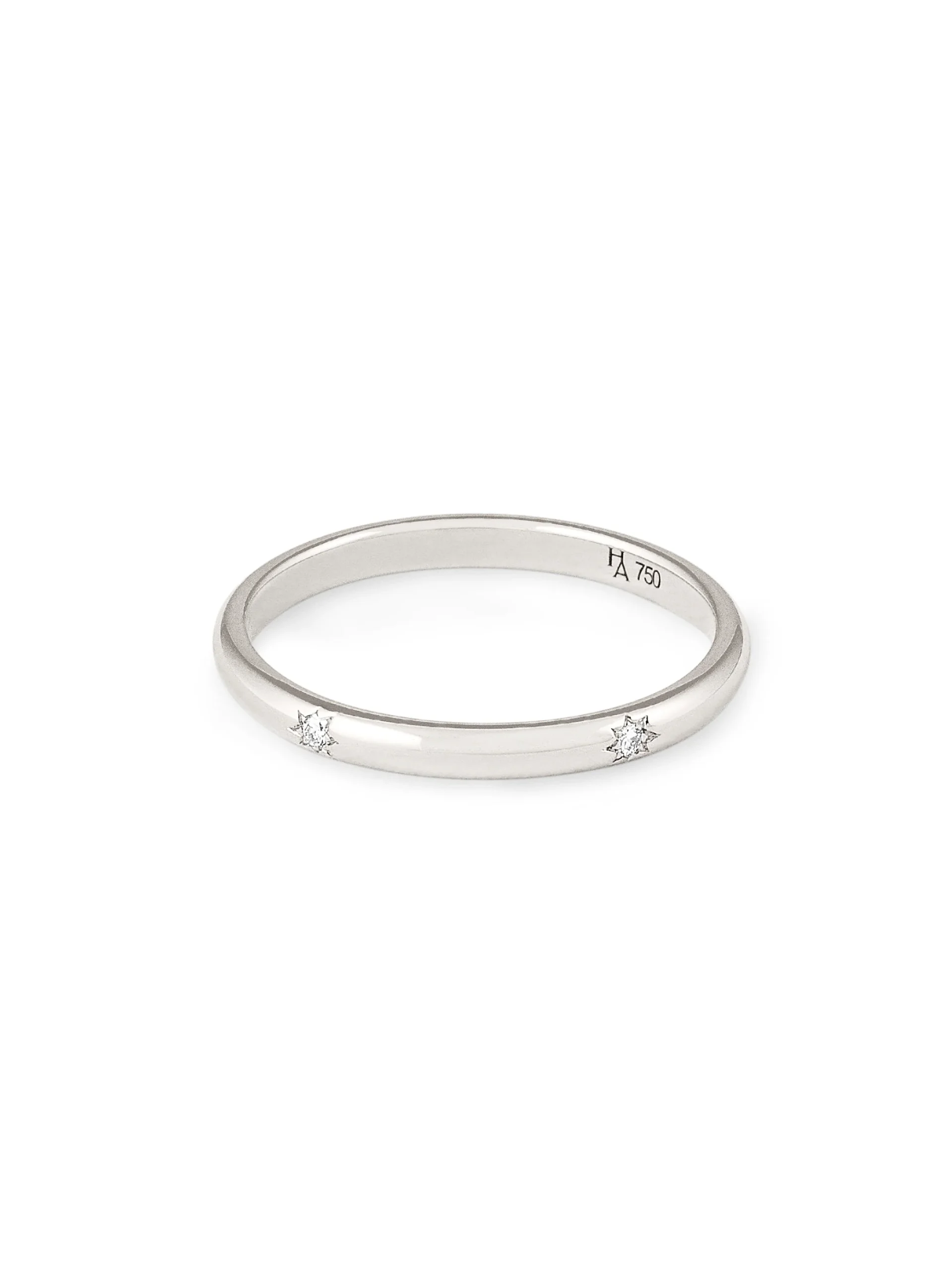 Demi-jonc classique 2mm sertie étoile 5 diamants – Image 7